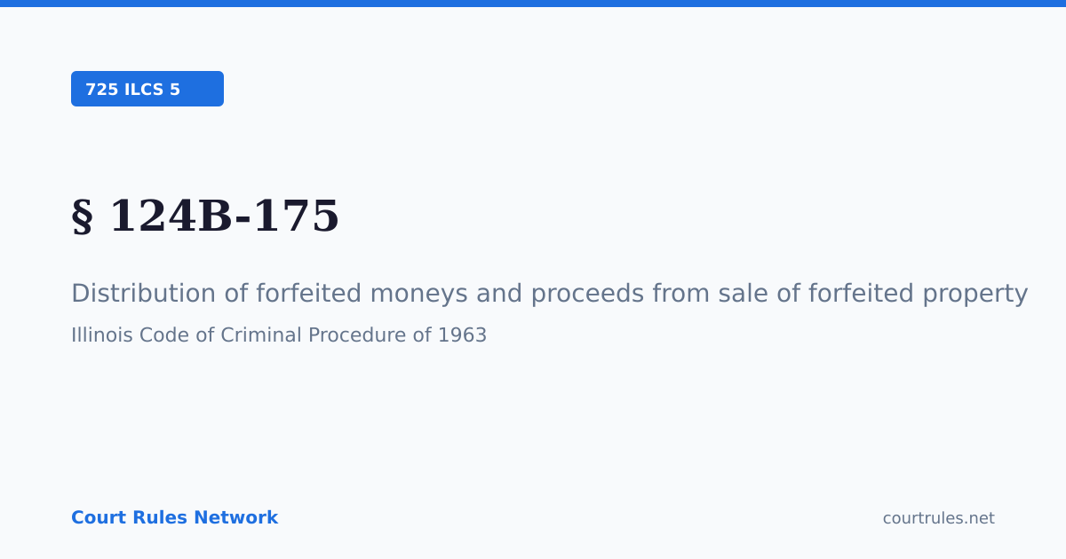 § 124B-175: Distribution of forfeited moneys… | 725 ILCS 5 | Court ...